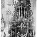 Bartenstein, Evangelische Pfarrkirche, Altaraufsatz, Gesamtansicht, 1650 bis 1660, Bildhauer Joachim Pfaff (zugeschrieben)