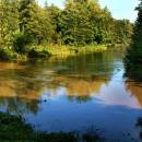 Łyna w Bartoszycach po obfitych deszczach (ujście Suszycy do Łyny). Piękna i groźna rzeka